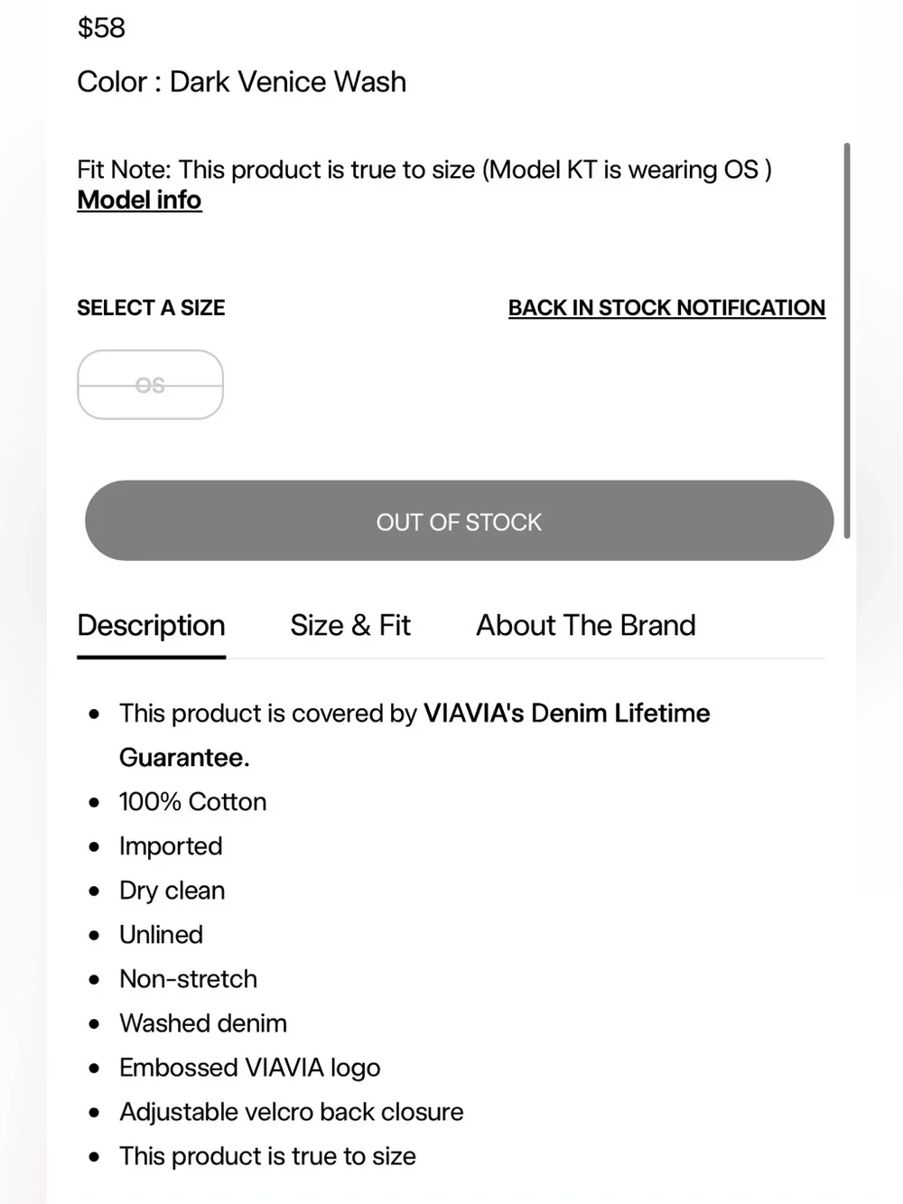 NWT Viavia Denim Icon Baseball Hat
